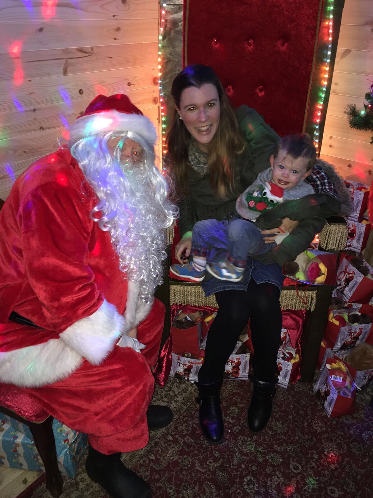 Toddler scared of visiting Father Christmas.