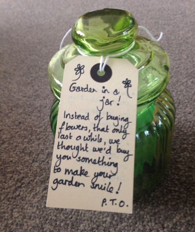 Quirky grandparent gift ideas: a garden in a jar!