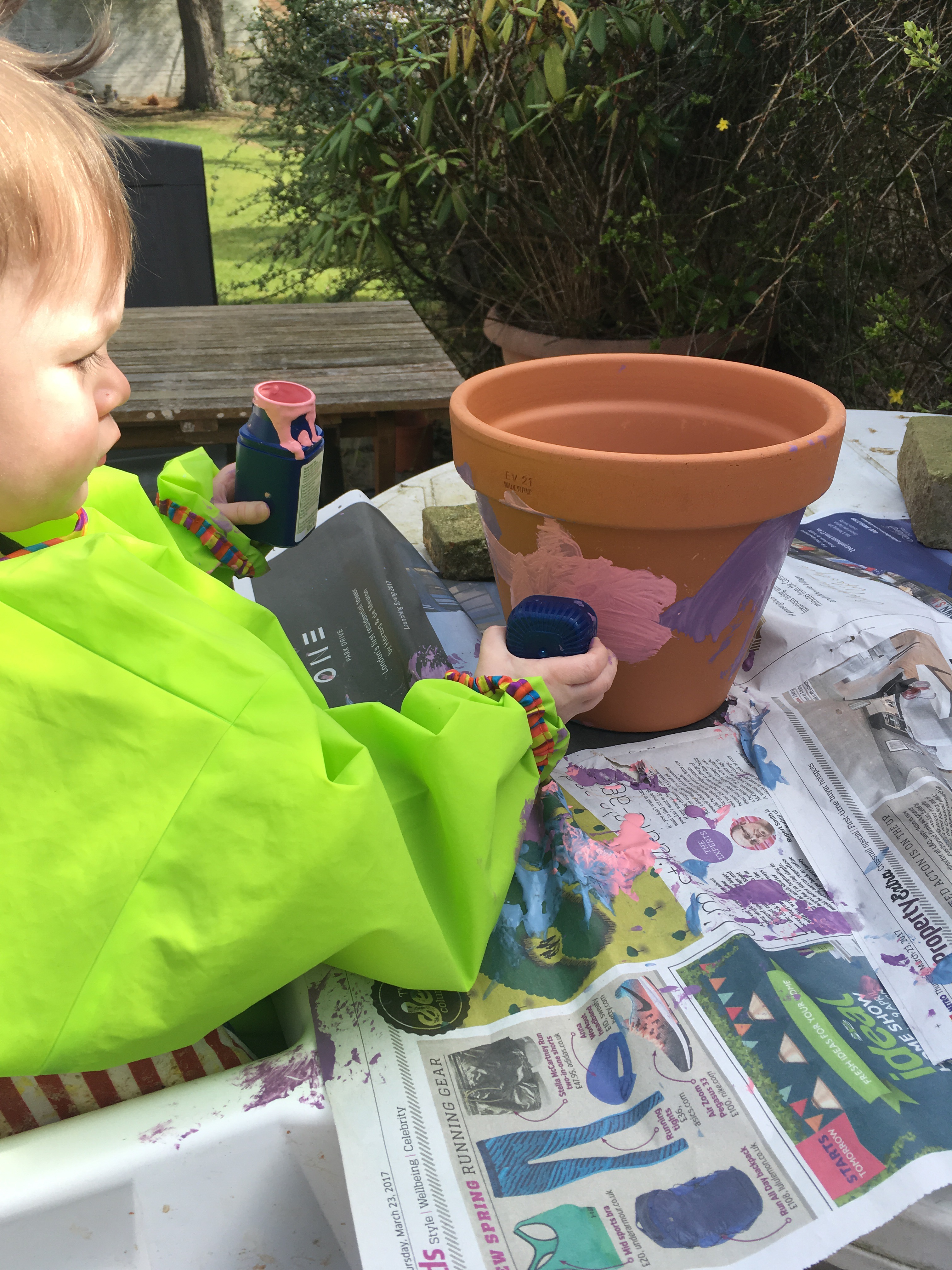 Painted Plant Pots for Mother's Day.
