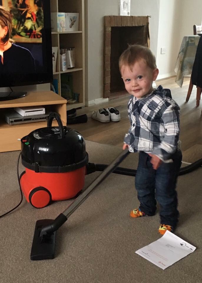 How to clean your house with a toddler in tow.